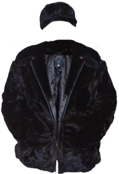 Pre-owned Handmade Man's Real Mink Fur Bomber Jacket Coat All Sizes Brown Pre Sale