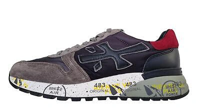 Pre-owned Premiata Men's Shoes Sneaker Fabric Suede Leather Mick_6420 Grey In Gray