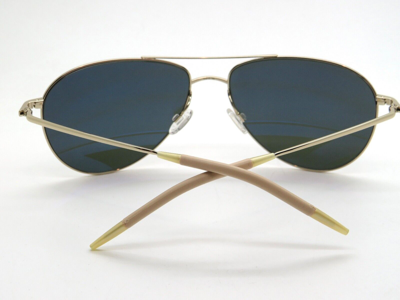 Pre-owned Oliver Peoples Benedict Ov1002s 5035p1 Gold/green Polarized Aviator Sunglasses