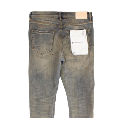 Pre-owned Purple Brand Indigo Oil Repair Skinny Jeans Size 38/48 $275