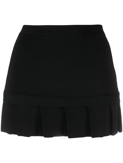 Shop Off-white Stretch Knit Miniskirt In Black  
