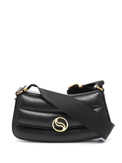 Shop Stella Mccartney S Wave Padded Shoulder Bag In Black  