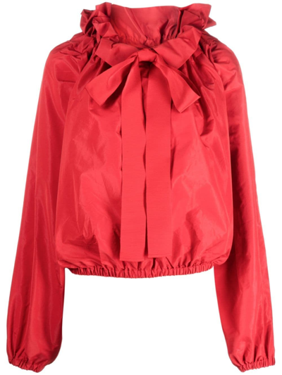 Shop Patou Recycled Faille Top In Red