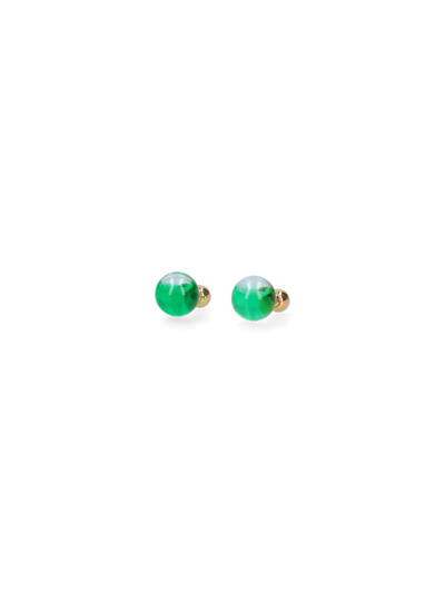 Shop Sunnei 'sfera' Earrings In Green