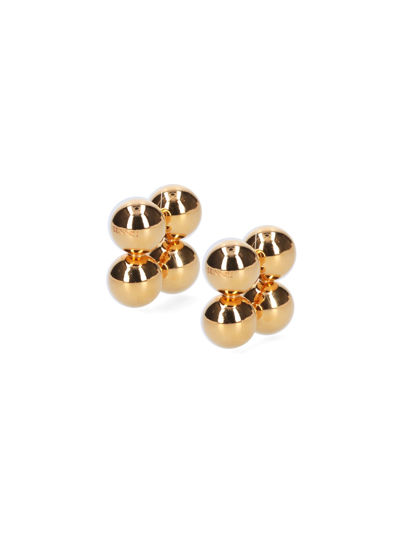 Shop Sunnei 'double' Earrings In Gold