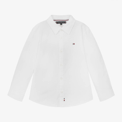 Shop Tommy Hilfiger Boys White Oxford Cotton Shirt