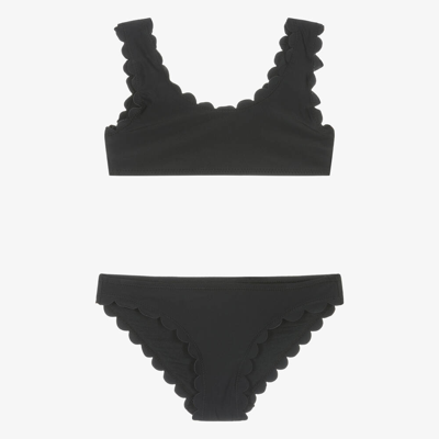 Shop Molo Girls Black Scalloped Bikini (upf50+)