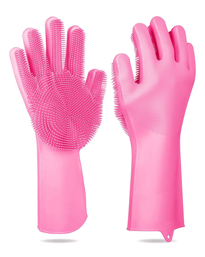 Shop Fresh Fab Finds Imountek Silicone Dishwashing Gloves In Pink
