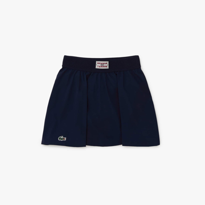 Lacoste Women's Pleated Back Ultra-dry Tennis Skirt - 40 In Blue