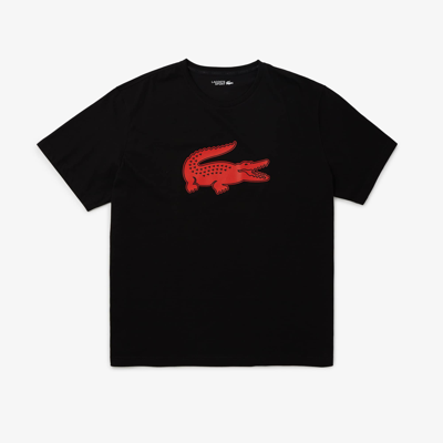 Shop Lacoste Men's Sport Big Fit Breathable Logo T-shirt - 3xl Big In Black