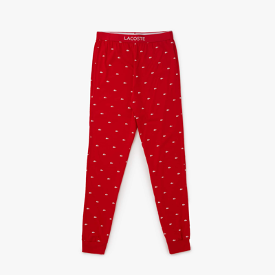 Shop Lacoste Men's Jersey Pajama Pants In Red