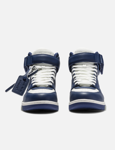 Shop Off-white Out Of Office Mid Top Leather Sneakers In Blue