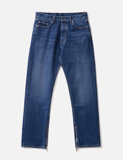 Shop Off-white Arr Tab Skate Jeans In Blue