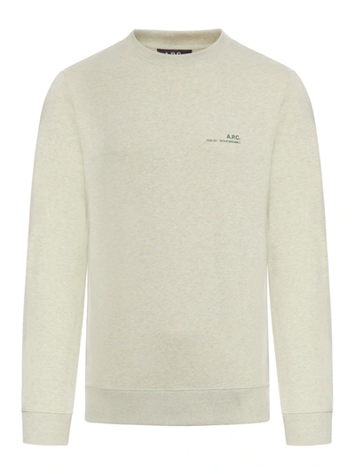 Shop Apc Cotton Sweatshirt In Green
