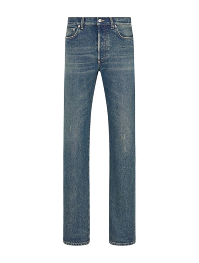 Shop Dior Long Jeans With Regular Fit In Blue
