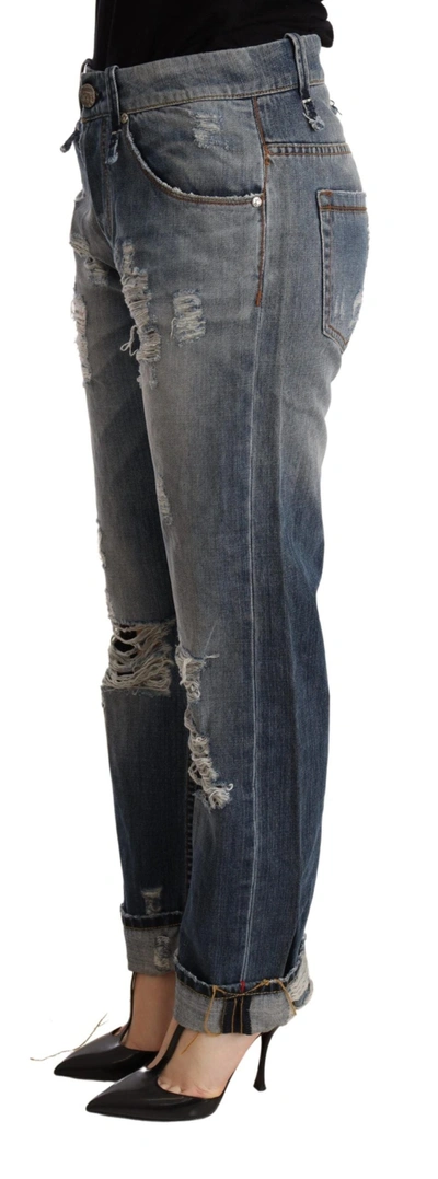 Acht Authentic Mid Waist Baggy Denim Women's Jeans In Blue