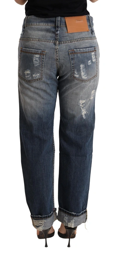 Acht Authentic Mid Waist Baggy Denim Women's Jeans In Blue