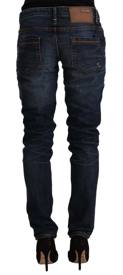 Acht Chic Slim Fit Blue Washed Women's Denim In Blue