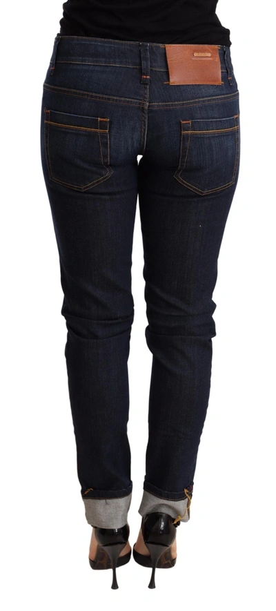 Acht Blue Washed Low Waist Skinny Denim Trouser In Blue