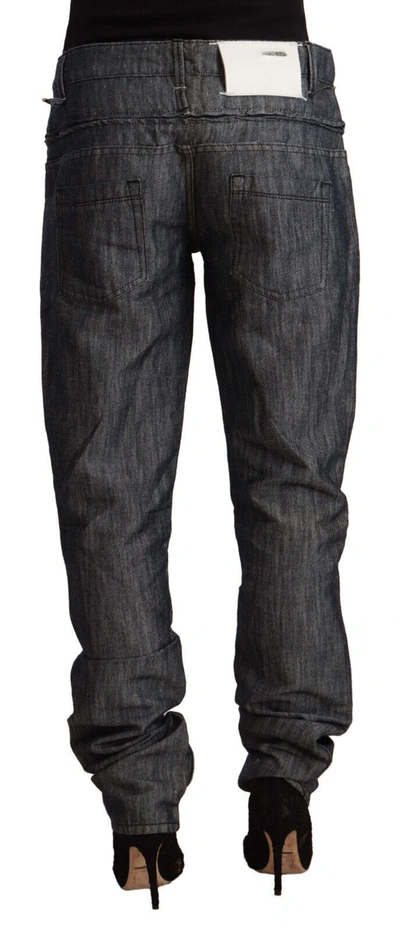 Shop Acht Dark Gray Ramie Mid Wide Waist Straight Denim Women's Jeans