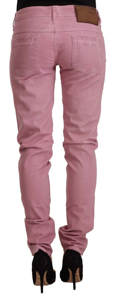 Acht Pink Cotton Slim Fit Women Denim Skinny Jeans In Pink