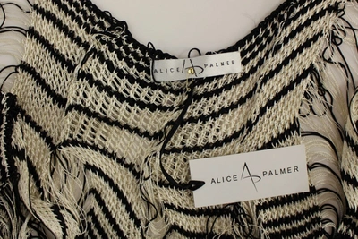 Shop Alice Palmer Black And White Knitted Artisan Women's Dress In Black/white