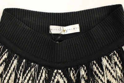 Shop Alice Palmer Chic Black &amp; White Knitted Women's Skirt In Black/white