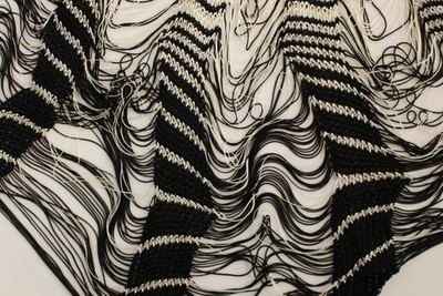Alice Palmer Knitted Assymetrical Skirt In Black/white