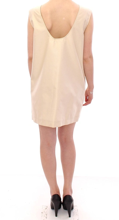 Shop Andrea Incontri Elegant Beige Shift Sleeveless Women's Dress
