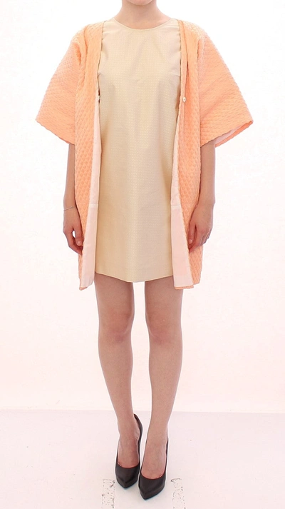 Shop Andrea Incontri Chic Pink Silk-blend Short Sleeve Women's Coat