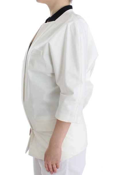 Andrea Pompilio Cotton Blend Oversized Blazer Jacket In White