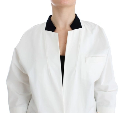 Andrea Pompilio Cotton Blend Oversized Blazer Jacket In White