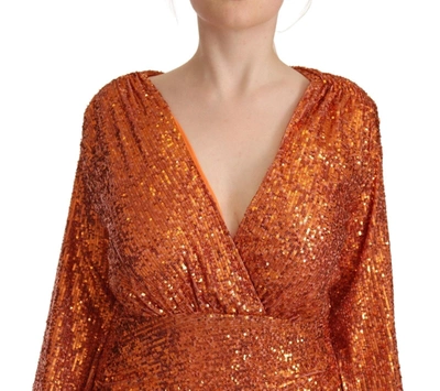 Shop Aniye By Sequin Embellished Wrap Mini Women's Dress In Orange