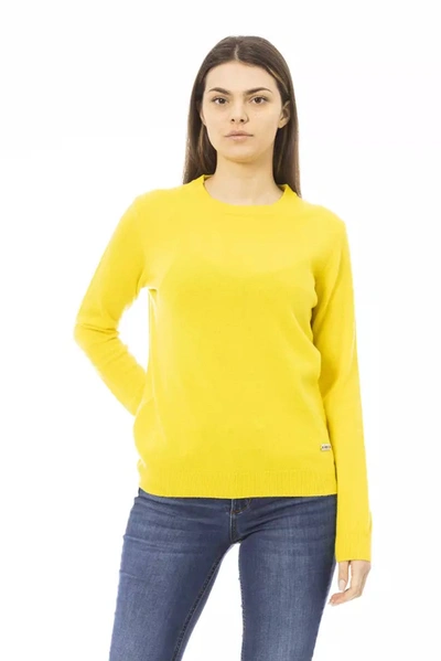 Shop Baldinini Trend Chic Wool-cashmere Crewneck Sweater In Women's Yellow