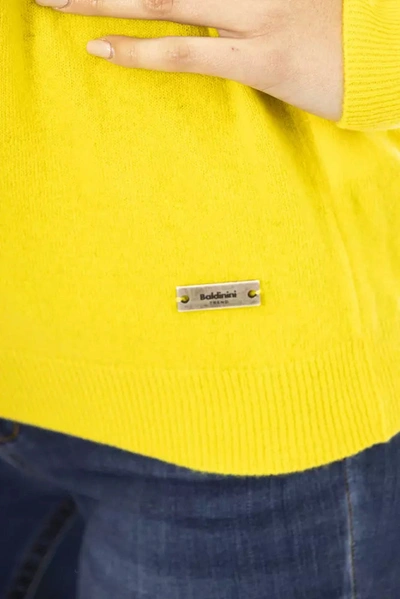 Shop Baldinini Trend Chic Wool-cashmere Crewneck Sweater In Women's Yellow