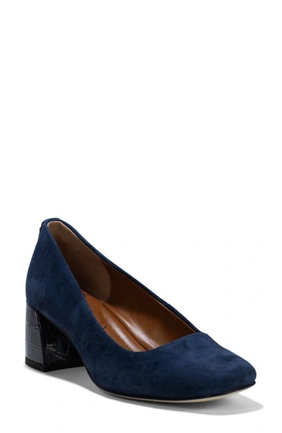 Donald Pliner Square Toe Pump In Navy