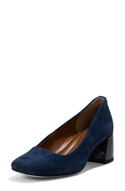 Donald Pliner Square Toe Pump In Navy