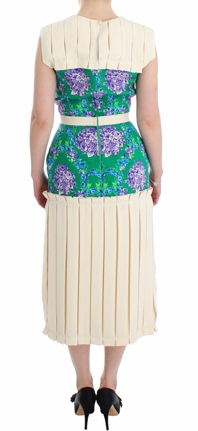 Caterina Gatta Multicolor Dress Gown Floral Sleeveless Gown In Multicolor