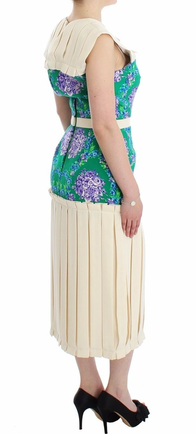 Caterina Gatta Multicolor Dress Gown Floral Sleeveless Gown In Multicolor