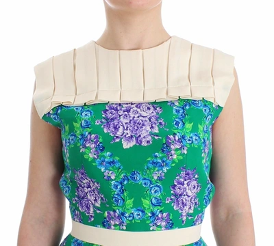 Caterina Gatta Multicolor Dress Gown Floral Sleeveless Gown In Multicolor