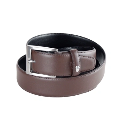 Shop Cavalli Class Elegant Reversible Leather Belt - Dual Men's Tone In Brown