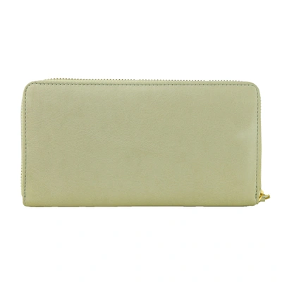 Cavalli Class Etoupe Grey Calf Leather Zip Closure Wallet In Gray