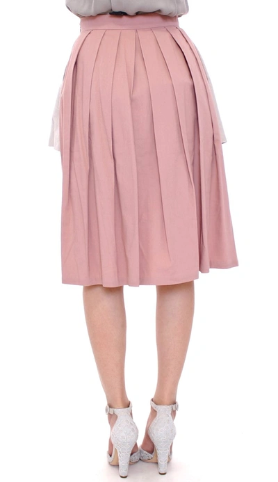 Shop Comeforbreakfast Elegant Pleated Knee-length Skirt In Pink And Women's Gray