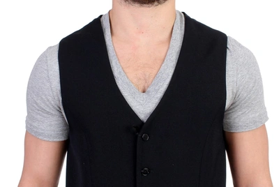 Shop Costume National Elegant Black Wool Blend Casual Men's Vest