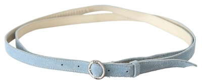 Shop Costume National Chic Sky Blue Leather Belt - Buckle Up In Women's Style