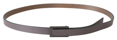 Costume National Brown Leather Tactical Logo Buckle Dark In Brown
