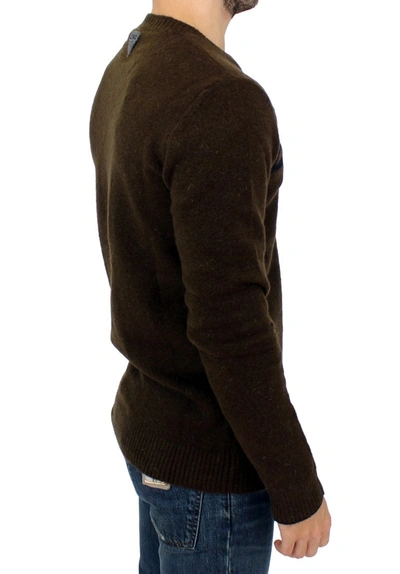 Costume National Elegant Crewneck Striped Sweater Men's Pullover In Brown
