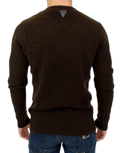 Costume National Elegant Crewneck Striped Sweater Men's Pullover In Brown