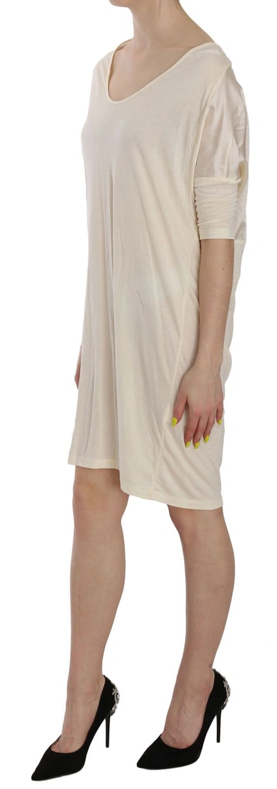 Shop Costume National Chic Cream A-line Elbow Sleeve Women's Dress