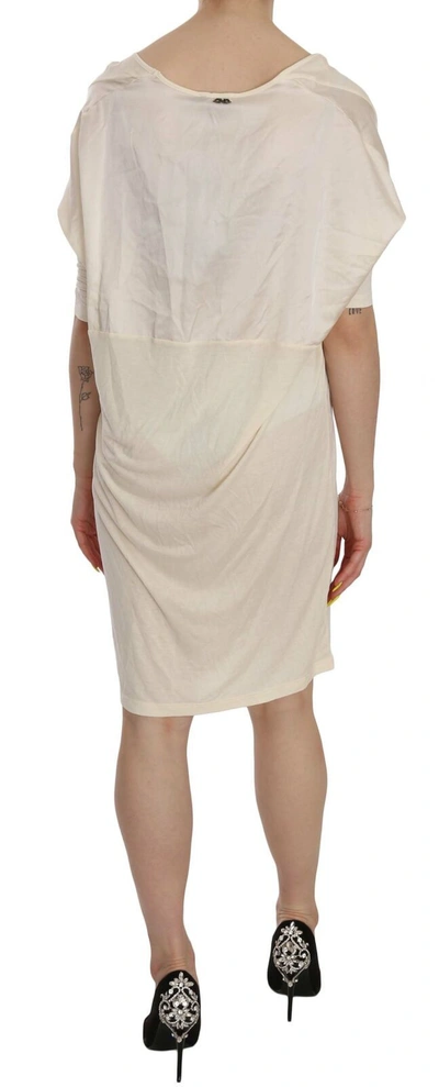 Shop Costume National Chic Cream A-line Elbow Sleeve Women's Dress